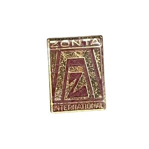 Vintage Zonta International Civil Club Collectible Lapel Pin Brown Gold Tone